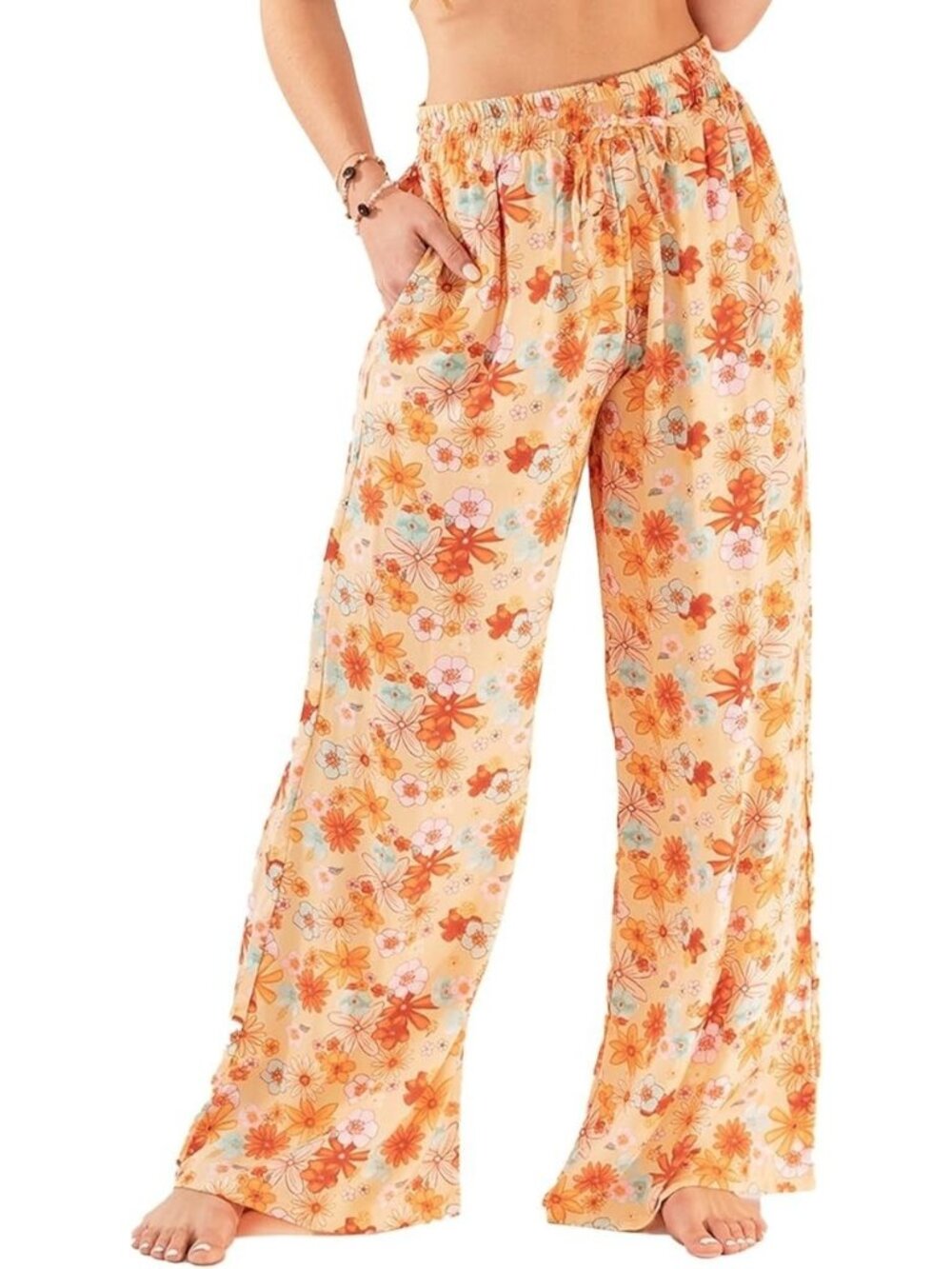 Lotus and Luna Medium Wide Leg Drawstring Pants Thai Pants Flowy Boho Pockets